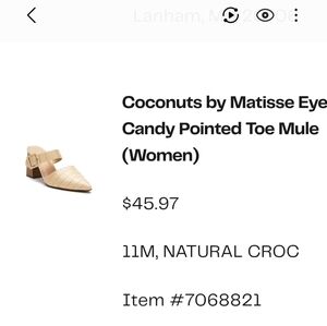 Coconuts by Matisse Eye Candy Natural Croc Mules SIZE 11M Brand New With Box
